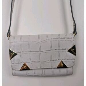 Aimee Kestenberg Small Crossbody Purse Leather White Alligator Removable